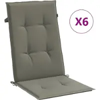 Syfax Hochlehner-Auflagen 6 Stk. Melange Dunkelgrau 120x50x4 cm Stoff
