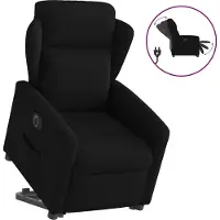 Syfax Relaxsessel mit Aufstehhilfe Elektrisch Schwarz Stoff