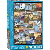 Empireposter 1000 Teile Puzzle - Puzzle - Vintage Art - Amerikanische Leuchttürme + DeLuxe 3er Set Puzzle Zubehör