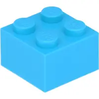 LEGO 2x2 Stein 3003 - 100 Stück Mittleres Azurblau
