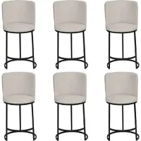 AEA Barhocker 6x Barstuhl stilvoll Barmöbel Sitzhocker Design Stahlfüße