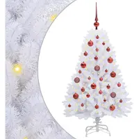 Syfax Künstlicher klappbarer Weihnachtsbaum Weiß 120 cm PVC und Stahl