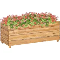 Syfax Hochbeet 100x40x38 cm Teak Altholz und Stahl