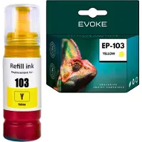 Evoke Druckerpatronen Tintenpatrone für Epson 103 Gelb 70 ml | Ersatz für EcoTank L3251 L3250 L3150 L3151 L3260 L3256