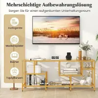 Northix TV-Schrank Fernsehtisch für Fernseher bis zu 65 Zoll TV-Tisch Gold 147 x 40 x 62 cm