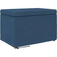 Syfax Hocker Blau 61 x 41 x 40 cm Stoff und Pressholz