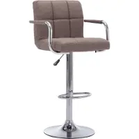 Syfax Barhocker Taupe Stoff 53 x 52 x (92-112) cm mit Gasdruckfeder, 360 Grad drehbar