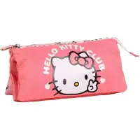 Northix Hello Kitty Federmäppchen mit drei Fächern für Schulbedarf