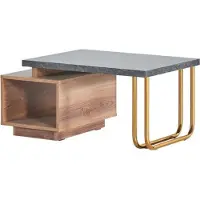 AEA Couchtisch Arbeitszimmer Wohnzimmer Modern Braun Grau Zweifarbig Regal
