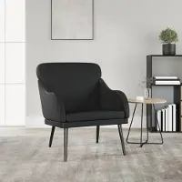 The Living Store Sessel Schwarz 63x76x80 cm Kunstleder