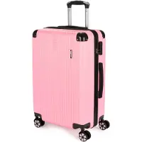 Ed Brubaker Hartschalen Reisekoffer London - Rollkoffer mit Zahlenschloss und 4 Rollen - Trolley Koffer 43 x 66,5 x 26 cm, L, Rosa