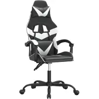 Syfax Gaming-Stuhl Drehbar Schwarz und Weiß Kunstleder