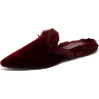 ViCOLO 4446J ciabatta donna bordeaux Samt velluto Öko-Pelz Slipper Schuh Frau