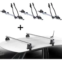 VDP 3x Fahrradträger SAGITTAR + Dachträger EVO ALU kompatibel mit für Ford Fiesta IV 5 Türer 1995-2002