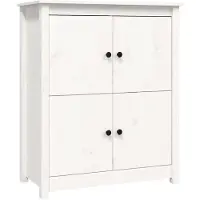 Syfax Sideboard Weiß 83x41,5x100 cm Massivholz Kiefer