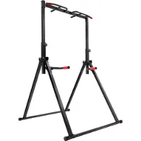 StarTech.com Klimmzugständer - Verstellbarer Power Tower - Schwerer Kohlenstahl - Belastbar bis 200 kg - Klappbar - Multitrainer für Klimmzüge Dips Liegestütze Core-Training - Schwarz