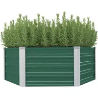 Syfax Hochbeet 129x129x45 cm Verzinkter Stahl Grün