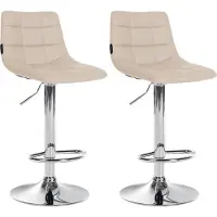 CLP 2er Set Barhocker Jerry Kunstleder, Farbe:grau, Gestell Farbe:schwarz