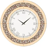 OEM Funkelnde Diamant Wanduhr, geräuschloses Quarzwerk, s Design von 24 Zoll, Tawny getönt/lili60cm (24 Zoll)/li/ul/div
