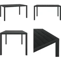 vidaXL Garten Esstisch WPC Aluminium 150 x 90 x 74 cm Schwarz - Gartentisch - Gartentische - Outdoor-Tisch - Outdoor-Tische