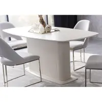 AEA Esstisch Esszimmer Tisch Küchentisch Speisetisch Tisch Säulenfuß Weiß