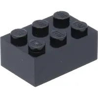 LEGO 2x3 Stein 3002 - 100 Stück Schwarz