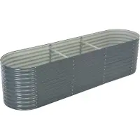 Syfax Garten-Hochbeet 320x80x81 cm Verzinkter Stahl Grau