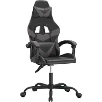 Syfax Gaming-Stuhl Drehbar Schwarz und Grau Kunstleder
