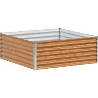 Syfax Hochbeet Hellbraun 98 x 100 x 36 cm Verzinkter Stahl