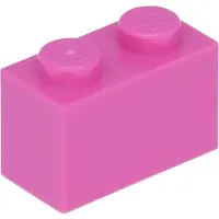 LEGO 100 Stück 3004 Stein Brick 1x2 Part Basic Steine 100 Dunkles Pink