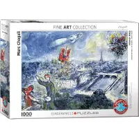 Empireposter 1000 Teile Puzzle - Puzzle - Ansicht von Paris von Marc Chagall + DeLuxe 3er Set Puzzle Zubehör