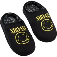 Nirvana - Logo Pantoffeln für Kinder NS9582 (36 EU) (Schwarz)