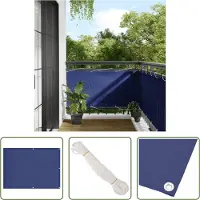 The Living Store Balkon-Sichtschutz Blau 75x700 cm 100 % Polyester-Oxford