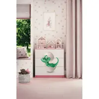 RAUMHIRSCH FURNITURE Kinderkommode mit Schubladen Kleiner Dino in der Farbe Rosa Babydreams