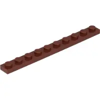 LEGO 1x10 Platten 4477 - 100 Stück Rotbraun