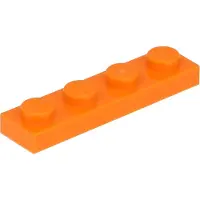 LEGO 1x4 Platte 3710 - 250 Stück Orange