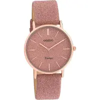 Oozoo Damen Armbanduhr rosa Analog C20201 Vintage Series Lederarmband D2UOC20201