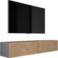 3Xeliving Hängender TV-Schrank, Modernes Design B: 170 cm, H: 34 cm, Grau