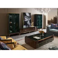 AEA Design Wohnwand Sideboard 2x Vitrine rtv Lowboard Anrichte 3 tlg. Set wohnwände