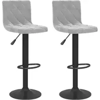 Syfax Barhocker 2 Stk. Hellgrau Samt