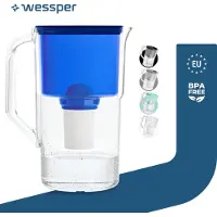 Wessper D1 SOLID Wasserfilterkanne 2,8 L Blau mit 1x aquaclassic Filter