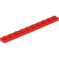 LEGO 1x10 Platten 4477 - 250 Stück Rot