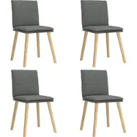 Syfax Esszimmerstühle 4 Stk. Dunkelgrau Stoff