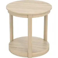 Northix Runder Couchtisch mit 2 Ebenen, Beine aus Gummibaumholz