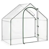 Outsunny Foliengewächshaus 1,8x1x1,68 m Gewächshaus Tomatenhaus mit Tür, Fenster