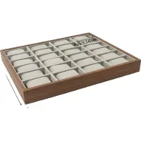 OEM Uhrenanzeige-Box, 24 Fächer, elegantes Design, Grau, 12+ Slots