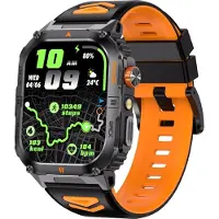 INF Multifunktionale Smartwatch mit Gesundheitsüberwachung & Bluetooth-Anruffunktionen Schwarz+Orange
