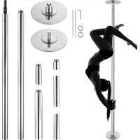 StarTech.com Professionelle Tanzstange - Tragbare Pole Dance Stange - Höhenverstellbar ca. 222,6-282,4 cm - Abnehmbar - Fitness - Silber - Ideal für Fitnessstudios, Club und Party!