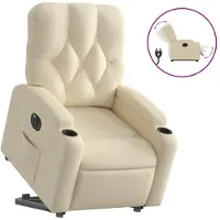Syfax Relaxsessel mit Aufstehhilfe Elektrisch Creme Stoff