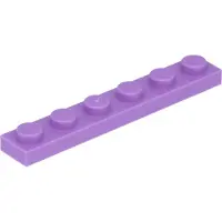LEGO 1x6 Platte 3666 - 100 Stück Mittleres Lavendel